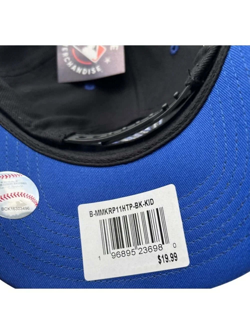 NWT Kids Adjustable Kansas City Royals Baseball Cap Black & Blue MSRP $19.99